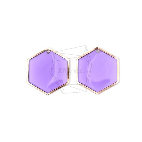 PDT-1729-G【2個入り】エポキシヘキサゴンペンダント,Epoxy Hexagon Pendant