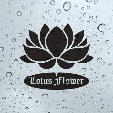 送料無料★Lotus flower 蓮華｜カッティングステッカー｜15cm｜超防水｜UVカット｜屋外使用可【C016】