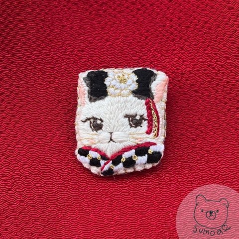 着物猫＊刺繍ブローチ