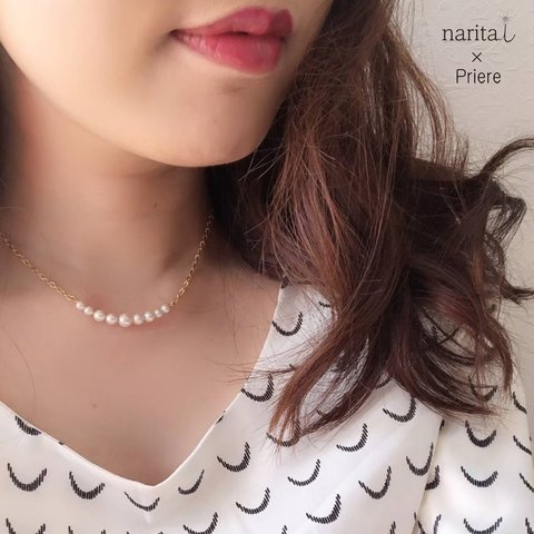 Priere ×naritai＊小ぶりの上品ナチュラルパールネックレス＊