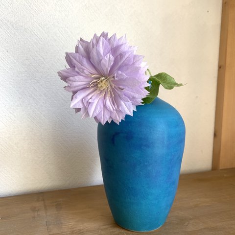 花瓶　ターコイズブルーj