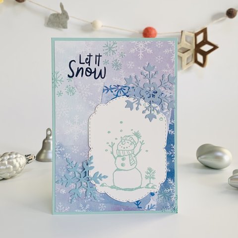 【冬＆クリスマス】Let it Snow♡クリスマス～冬の間使えるスノーマンのカード