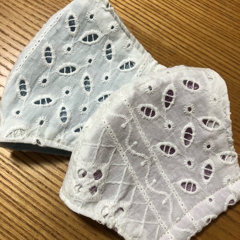 再販3刺繍コットン レースとガーゼ de シンプル大人用立体マスク