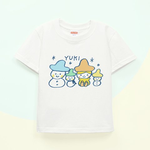 名前が入れられるＴシャツ（雪だるまちゃん）