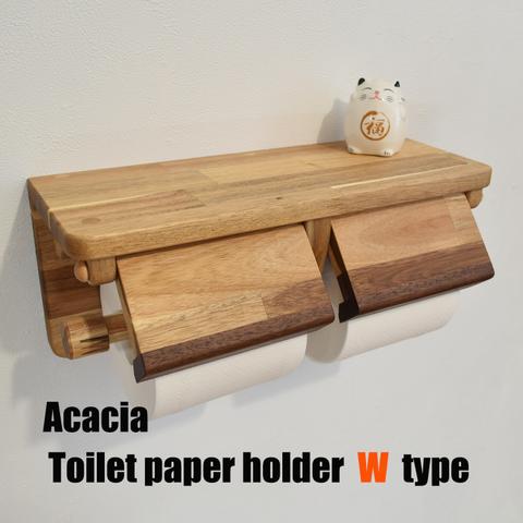 【受注製作】アカシアのトイレットペーパーホルダー(ダブルタイプ) 