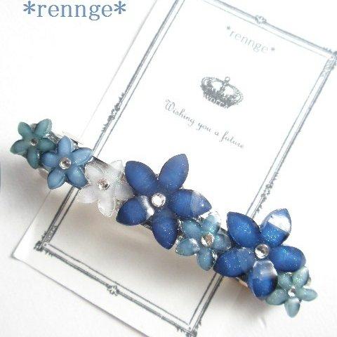 ❀お花のバレッタ❀ deep blue