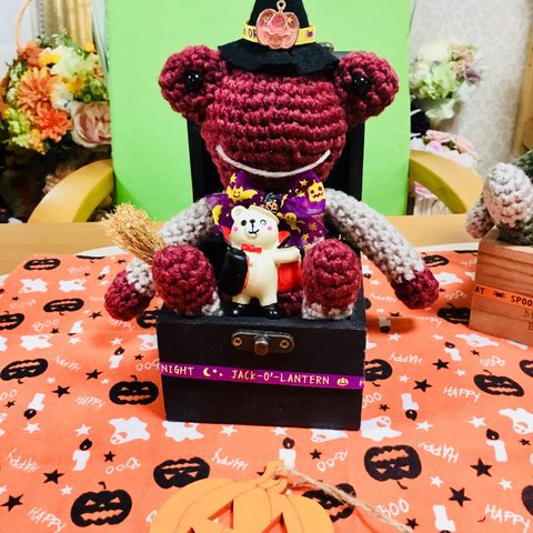 ハロウィンカエルちゃんレッド🐸💕ドラキュラベアー🧛‍♂️🐻つき