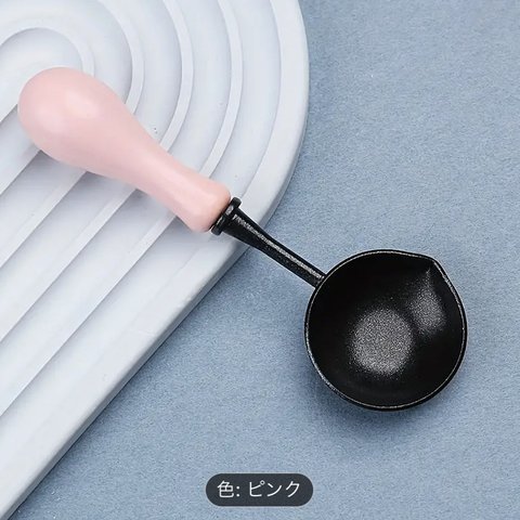 【ピンク】木製ハンドルスプーン　簡単にクリーンアップ焦げ付き防止スプーン
