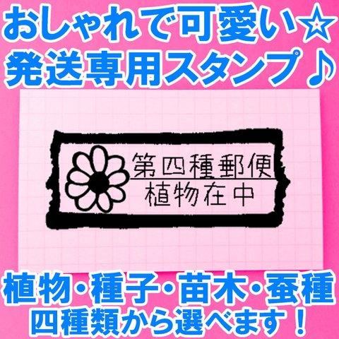 お花 マステ型 第四種郵便 スタンプ はんこ 植物 種子 蚕種 苗木 多肉