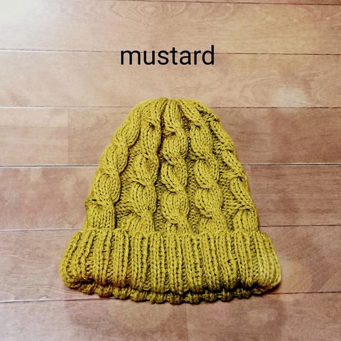 ＊柔らかニット帽＊mustard＊