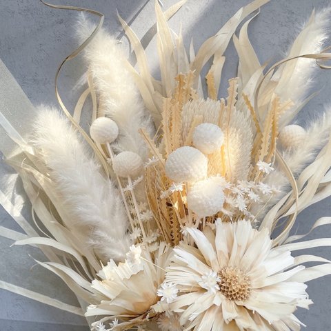【dried flower white bouquet】ドライフラワー ブーケ ホワイト 