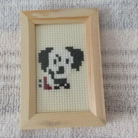 クロスステッチ刺繍 ミニ額 犬シリーズ⑦