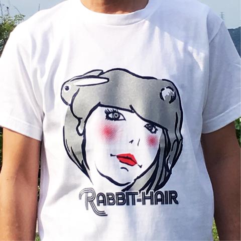 【M】Tシャツ：ラビットヘアー〈シルバー〉