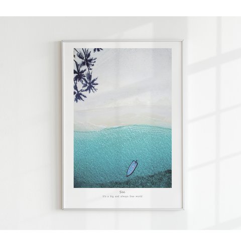 【インテリアポスター】アートポスター　北欧風　アウトドア　海　砂浜　シンプルアート　ハワイ　湖　写真　フォト　ボート　夏