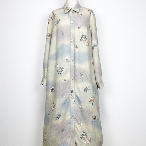 ロングシャツレディースLサイズ【高身長でもしっかりロング丈★】洗える加工付きでお手入れ簡単♪