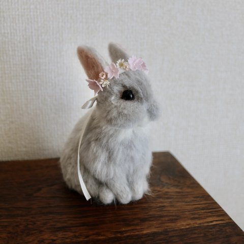 羊毛フェルト　うさぎ🐰選べるヘアドレス🌸