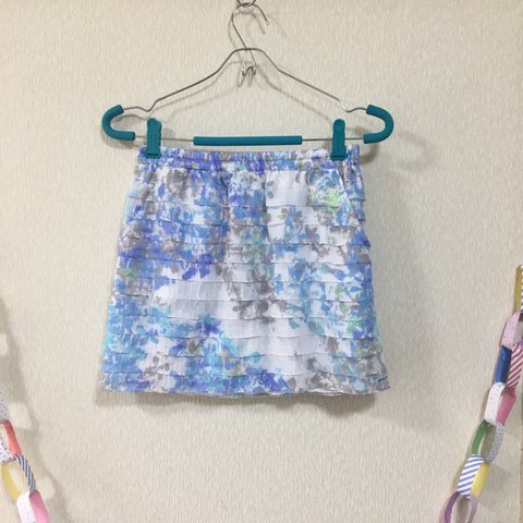 Ｍ34cmレーススコート　青