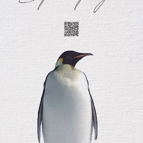 3D表示できるQR付 動物ポスター　ペンギン
