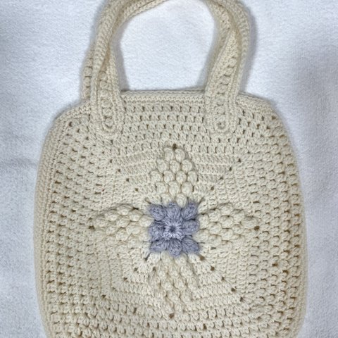 お花のカギ編みトートバッグ