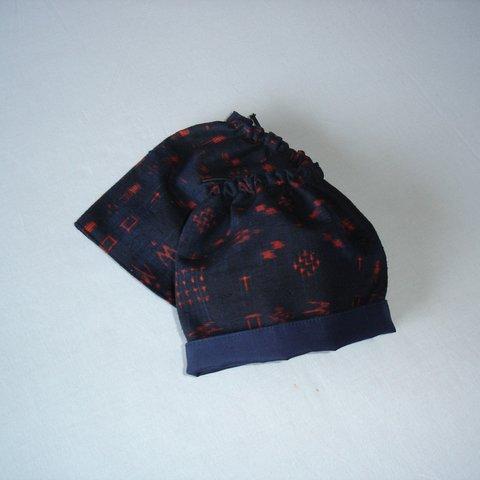 紺色の絣で作った袖口カバー（送料込）