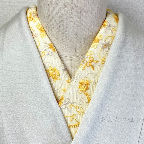 洗える刺繍半衿 リボン