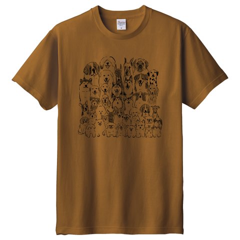 わんわん大集合 　Tシャツ （ブラウン）犬