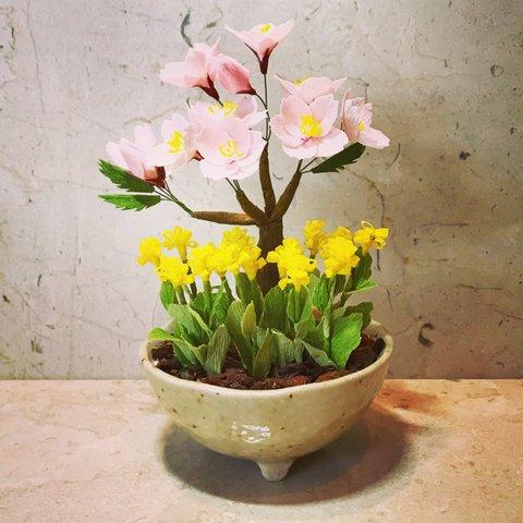 <クレープペーパークラフト>mini桜と菜の花