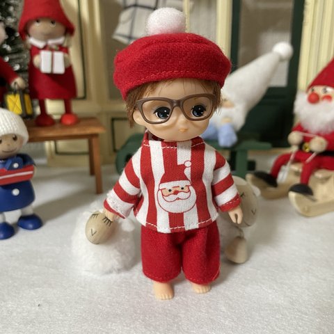 R2314 ミキちゃんマキちゃんフレンド　りくくん　ボーダー　クリスマス　コーデ