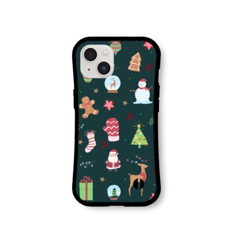 クリスマス29  グリップケース iPhone15 iPhone14 iPhone13 iPhone12 iPhone11 iPhoneSE2  iPhoneSE3