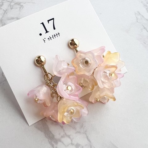 Pink flower bouquet💐Earring