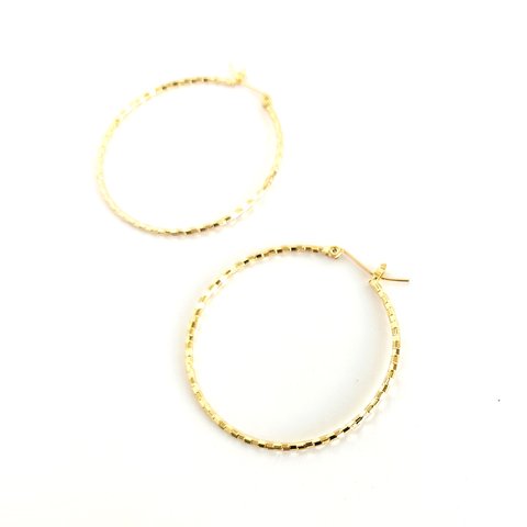 14kgfピアス[Shiny hoop/Gold]