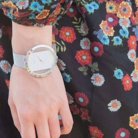 【スケルトンデザインがおしゃれ】　腕時計　メンズ　レディース　シンプル　シルバー　ペアウォッチ　カップル　母の日