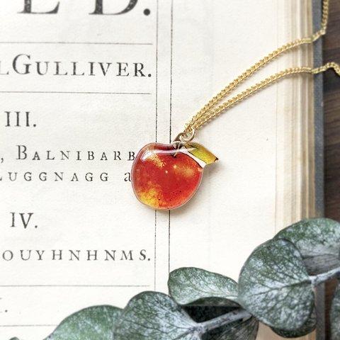 Apple necklace｜赤いりんごのネックレス 〔秋冬のフルーツ〕
