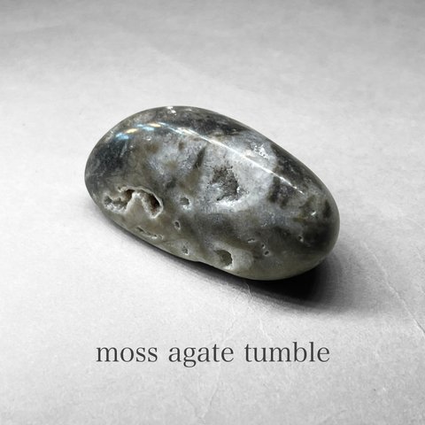 moss agate tumble：geode / モスアゲートタンブル L