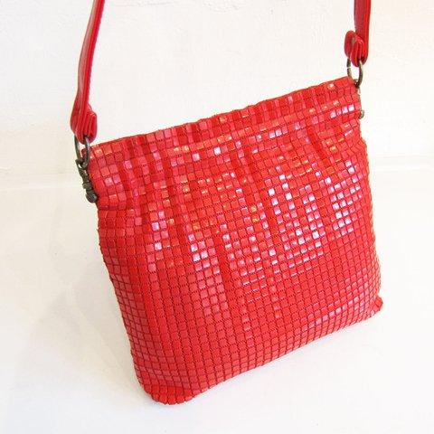 60s USA 「LUMURED」 Vintage red color shoulder bag