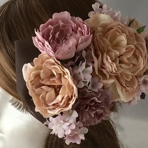 花の髪飾り　ヘッドドレス　イノセントローズ　結婚式 パーティー 海外挙式　1847-IR