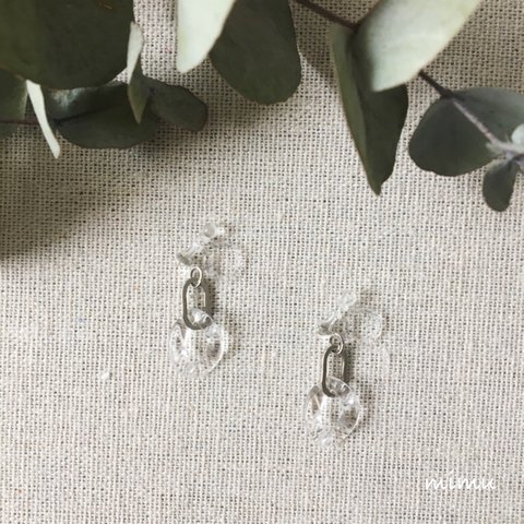 シンプルなsilver×chain earring[ノンホールピアス・ピアス]