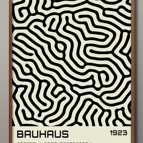 8479■ポスター　絵画　A3サイズ　『バウハウス　BAUHAUS』　アート　イラスト　デザイン　上級マット紙採用　北欧