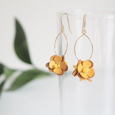 PONPONmini hoopピアス/ イヤリング yellow