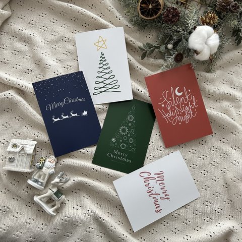 【送料無料】クリスマスカード　5枚セットクリスマス　ポストカード