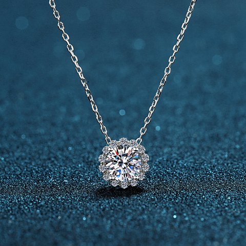 レディースネックレスモアッサナイト1.0ct925シルバー