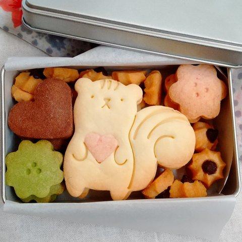 こりすの新春クッキー缶(小・プレーン)