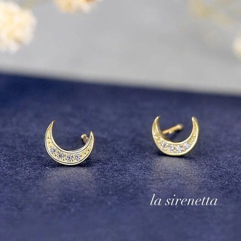 受注製作 ＊ moon micro pave pierce