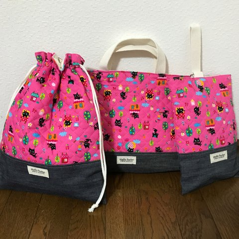 【SALE】★入園、入学★レッスンバッグ、お着替え袋、シューズ袋セット