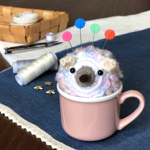 はりねずみ ピンクッション インスタ映えにかわいい ハリネズミ 編みぐるみ