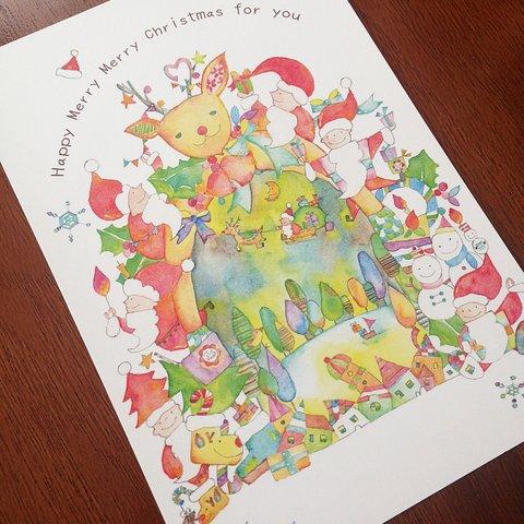 【クリスマスカード／5枚セット】７人のサンタクロース