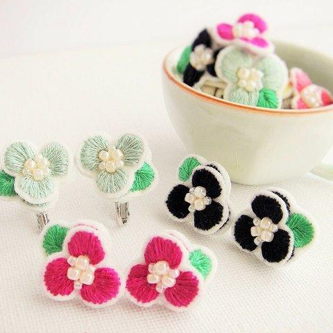 【受注生産】flower pairs pierce 002