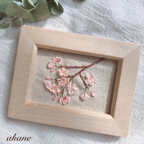 さくら　桜　刺繍フレーム　インテリア　置物　春