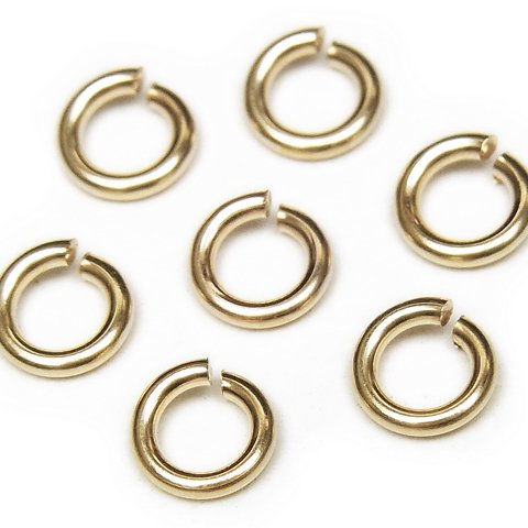 14KGF 丸カン 太さ 0.8mm×サイズ 4mm【4コ販売】(14K-MC5-8-4