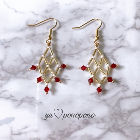 ❗️【SALE】red swarovski pierce earring